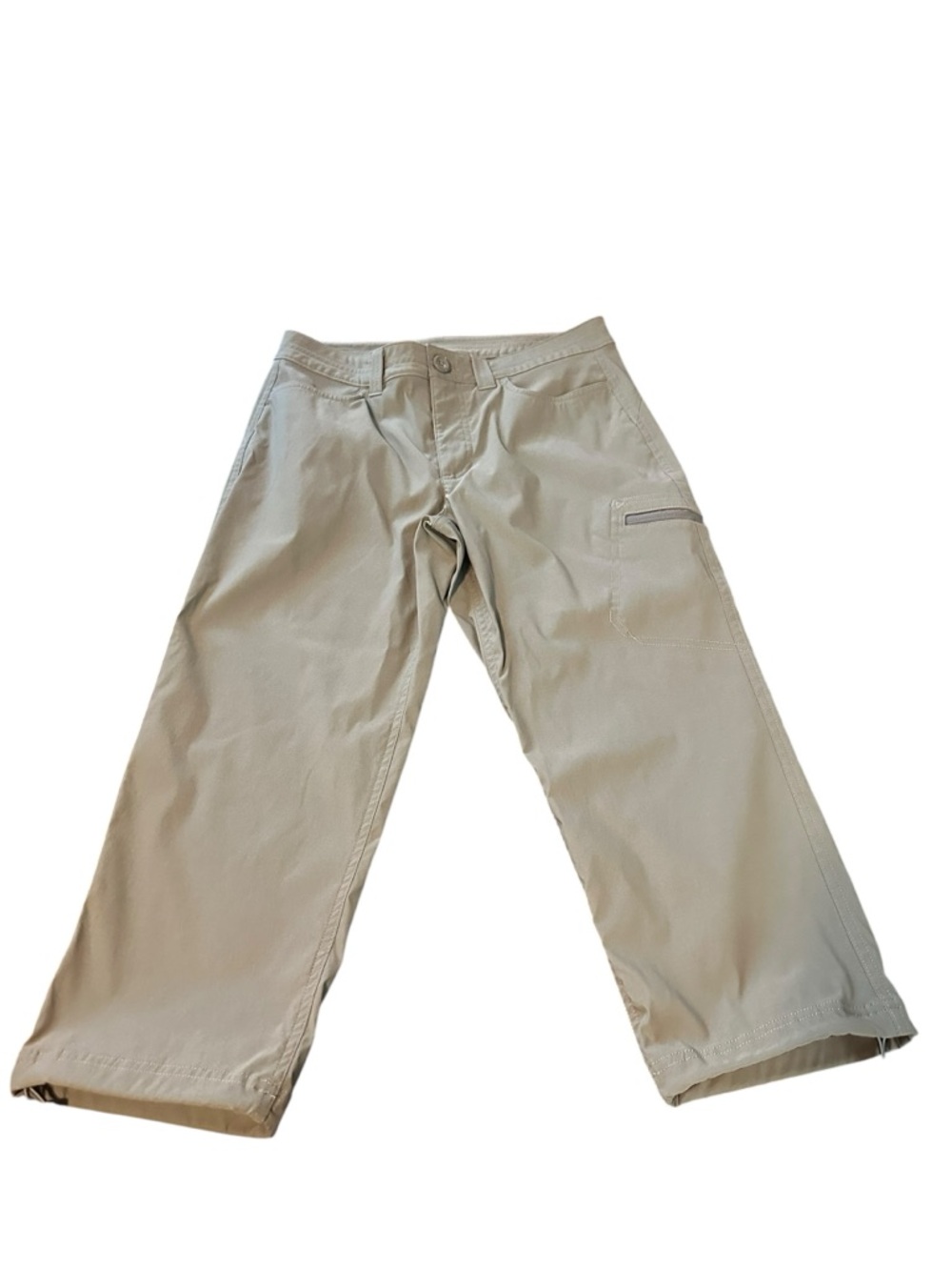Eddie Bauer Women’s Light Olive Green Cargo Pants Zip Pocket Adjustable Hem
